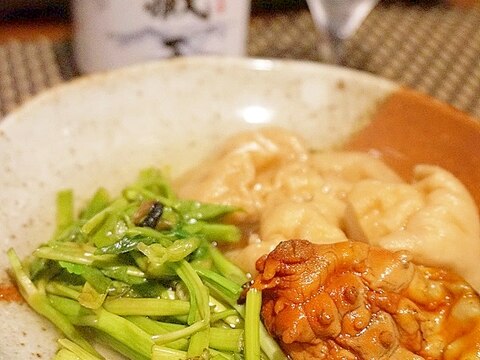 【宮城食材】ホヤと芹、麩の煮びたし